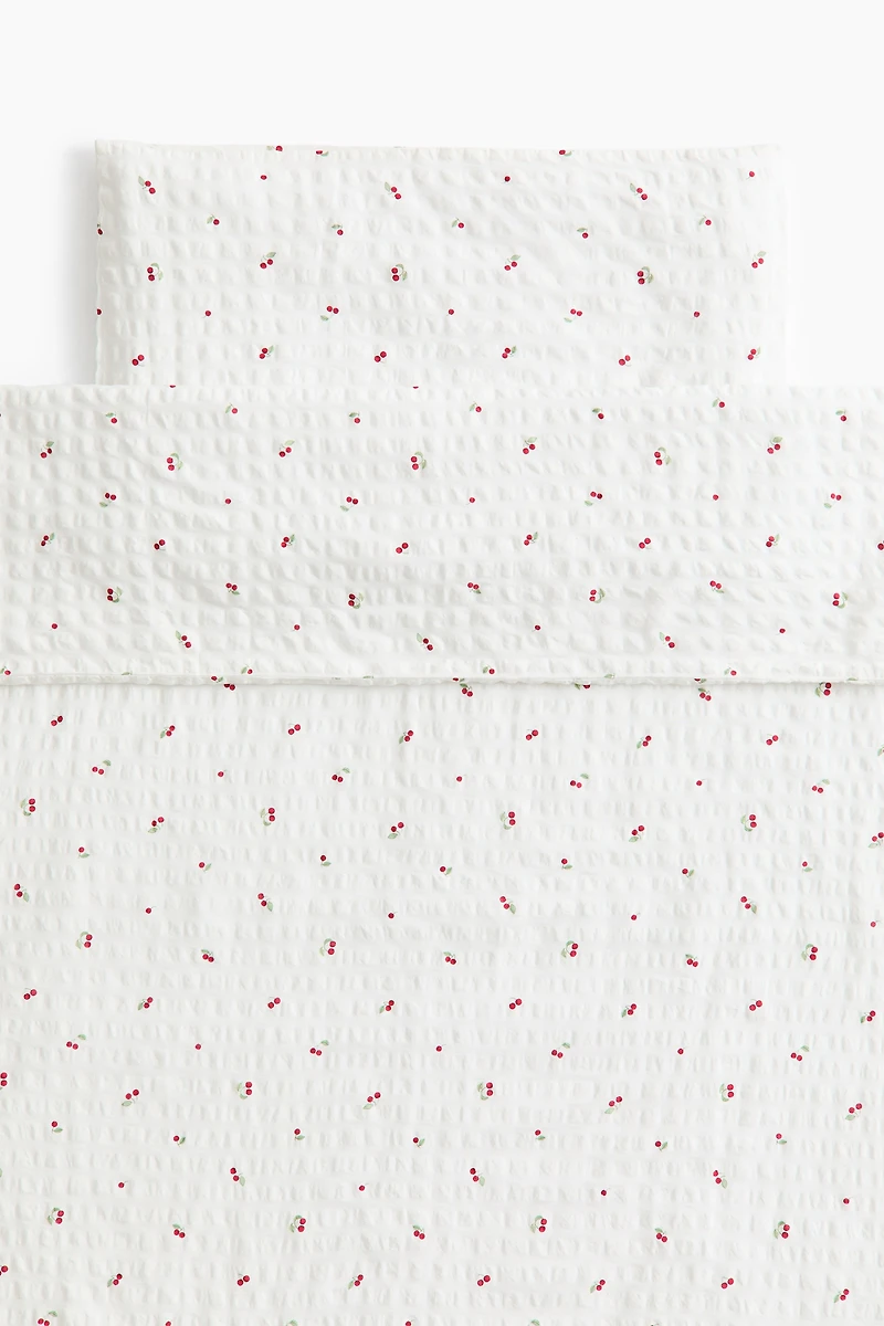 Seersucker Crib Duvet Cover Set