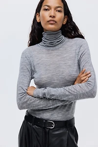 Wool Turtleneck Top