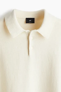 Loose-Fit Fine-Knit Polo Shirt