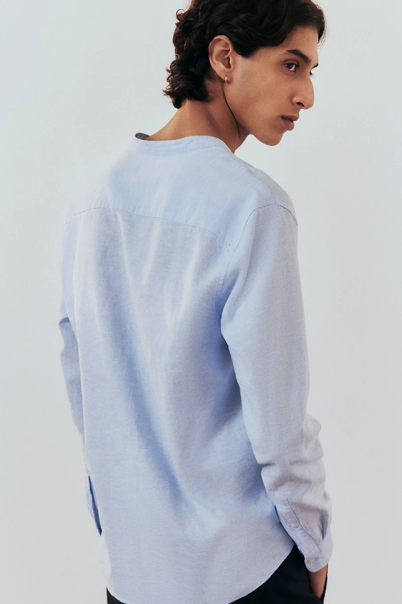 Regular-Fit Linen-Blend Shirt