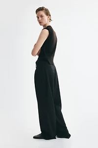Wide-Leg Pleated Pants