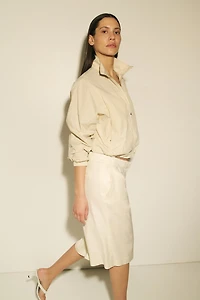 Short ample en lin mélangé