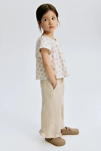 Linen-Blend Drawstring Pants