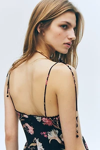 Tiered Linen-Blend Dress