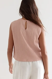 Blouse froissée avec dentelle