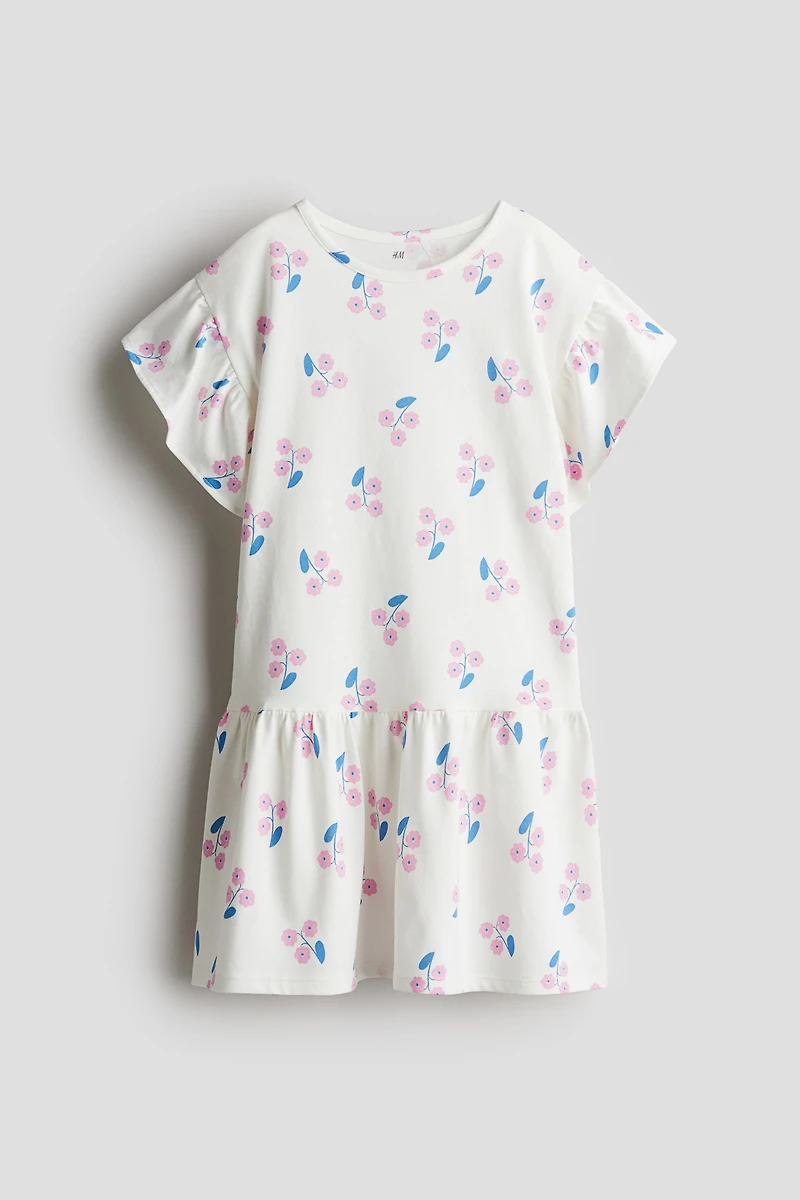 Flutter-Sleeved Cotton Dress