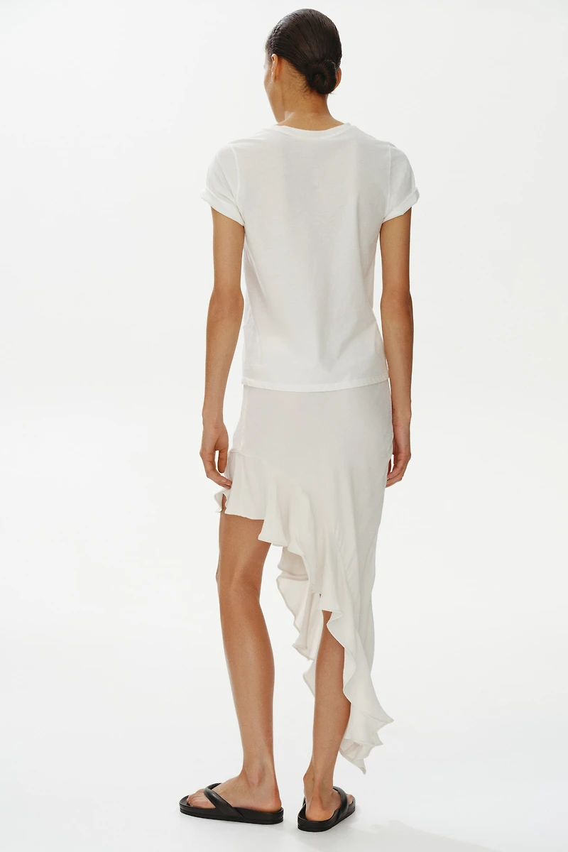 Flounce-Trimmed Viscose Skirt