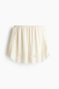 Viscose Mini Skirt with Lace Insets
