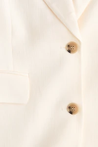 Single-Breasted Linen-Blend Blazer