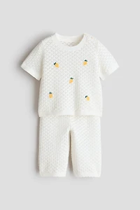 2-Piece Pointelle-Knit Cotton Set