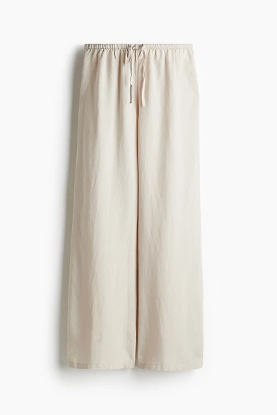 Linen-Blend Drawstring Pants