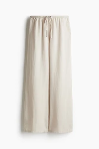 Linen-Blend Drawstring Pants