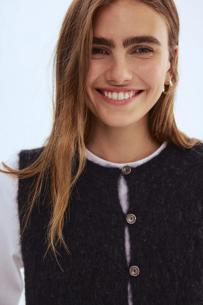 Chandail sans manches en mohair mélangé