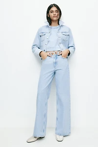 Jean large à taille très haute