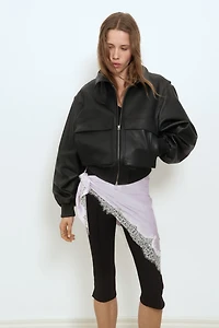 Lace-Trimmed Triangle Scarf