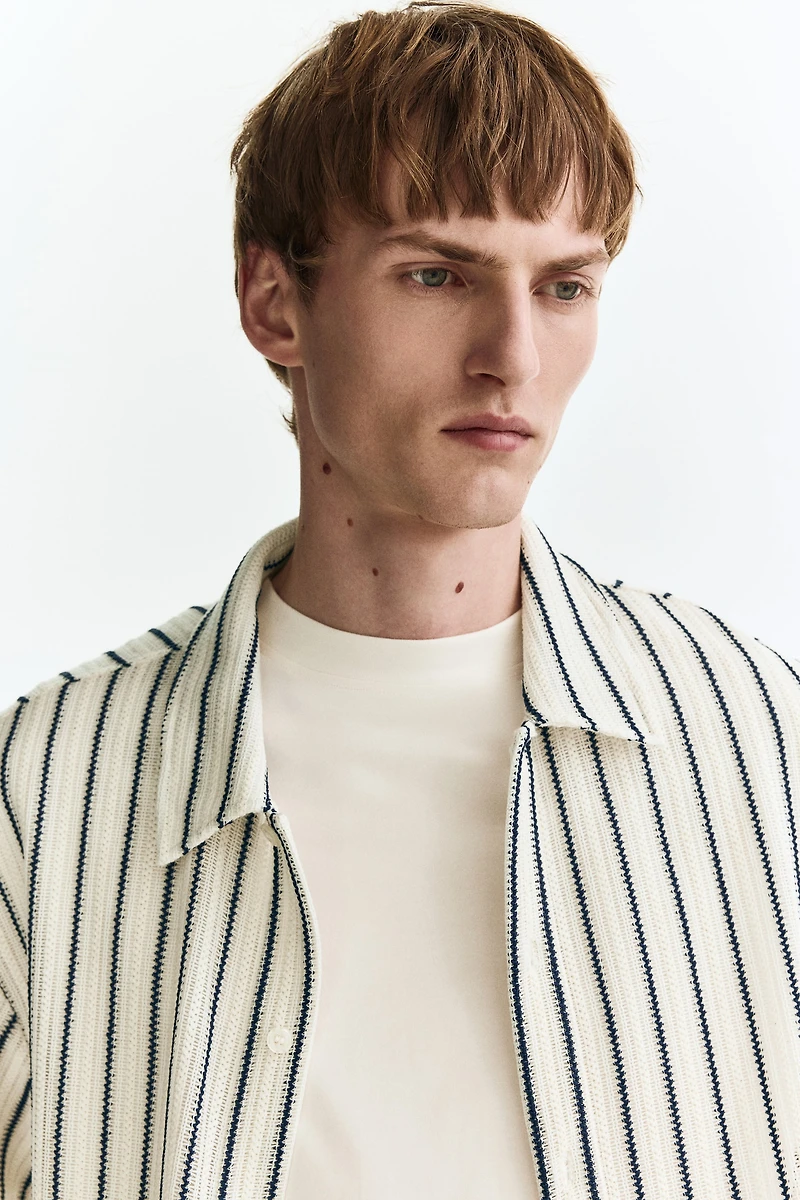 Chemise classique en tricot texturé