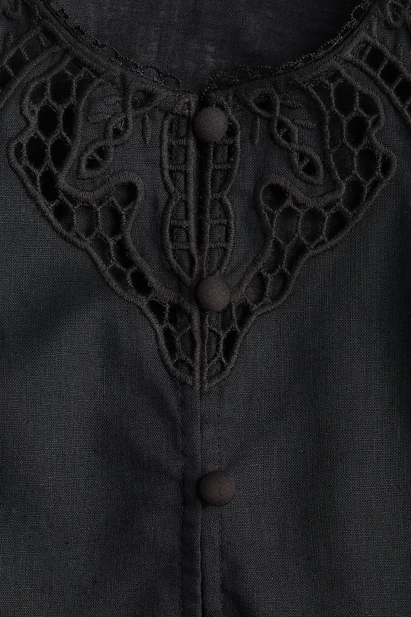 Linen-Blend Tunic Dress