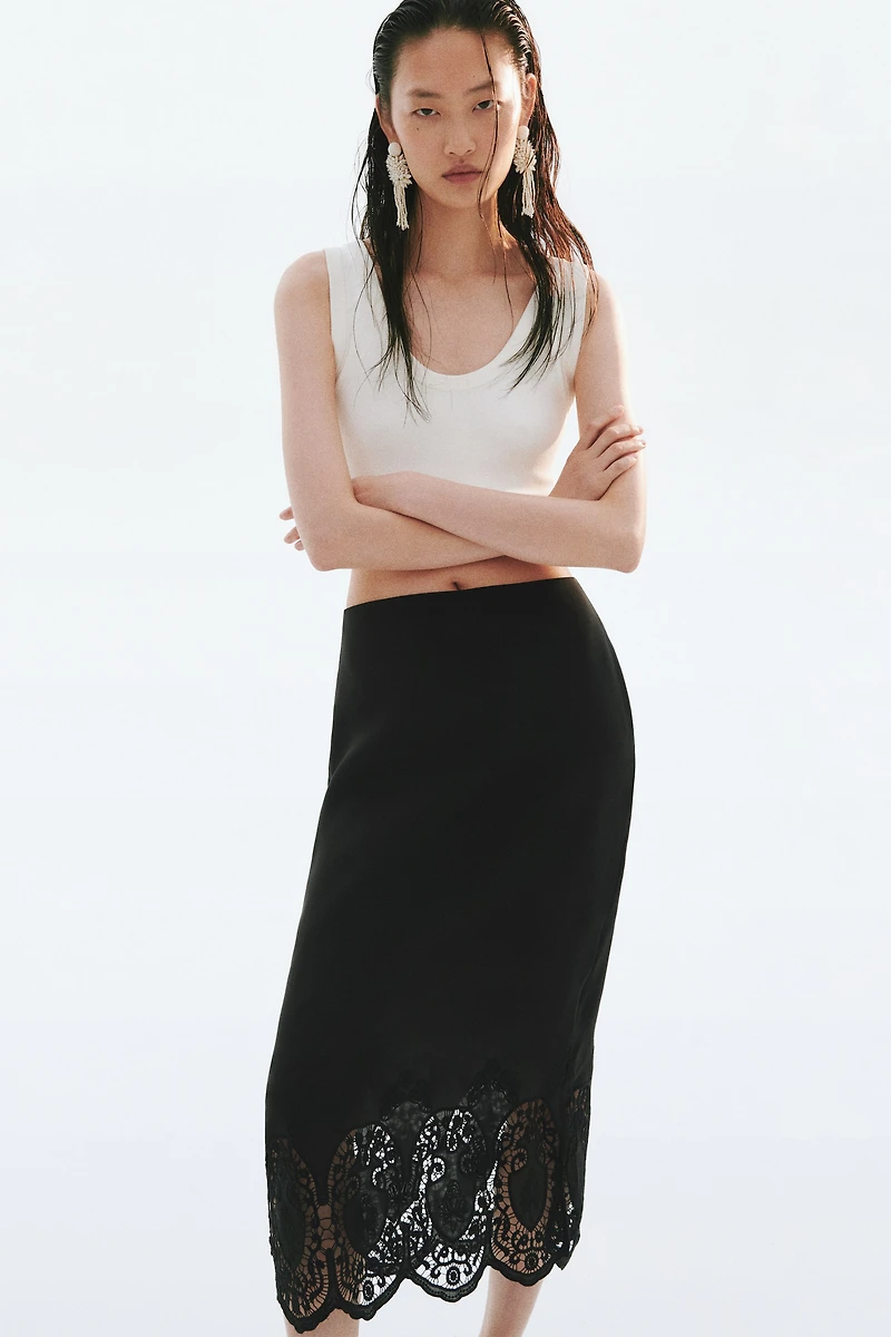 Eyelet-Embroidered Skirt