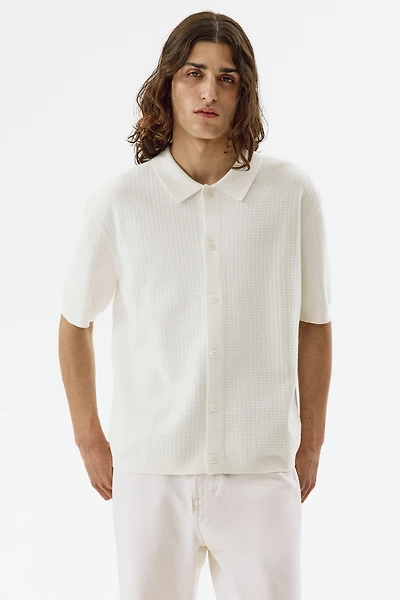 Regular-Fit Textured-Knit Shirt