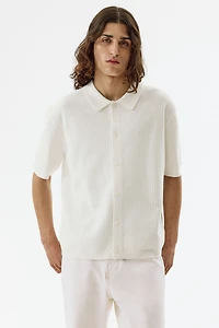 Regular-Fit Textured-Knit Shirt