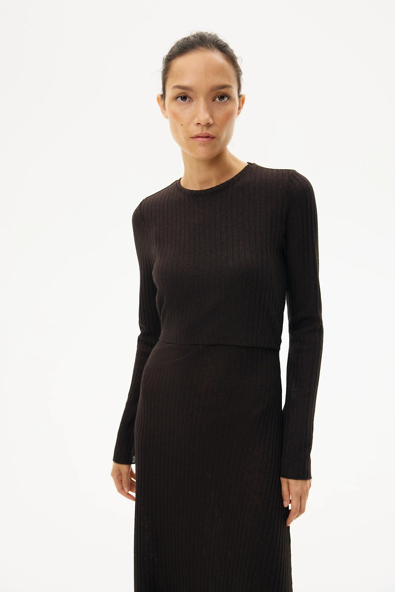 Robe d'allaitement MAMA en tricot côtelé