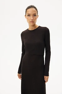 Robe d'allaitement MAMA en tricot côtelé