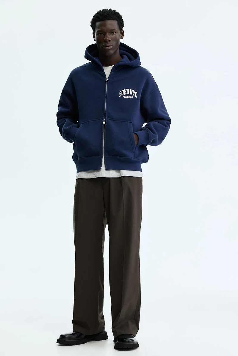 Oversized Printed Hooded Jacket