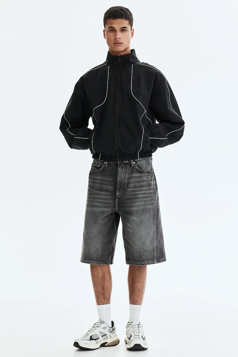 Baggy Twist-Detail Denim Shorts