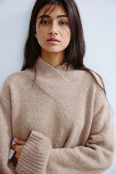 Wool-Blend V-Neck Sweater