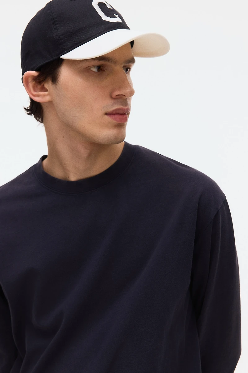 Loose-Fit Printed Long-Sleeved Shirt