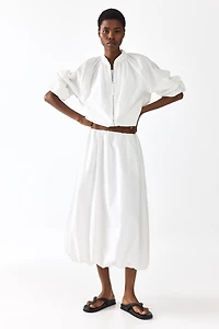 Eyelet-Embroidered Blouson Jacket