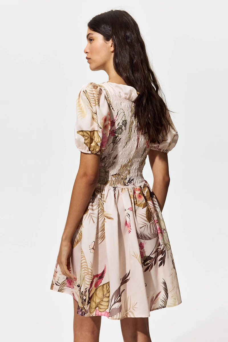 Smocked-Bodice Dress