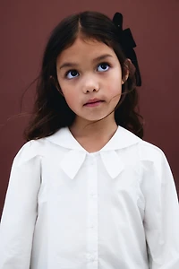 Cotton Blouse with Sailor Collar