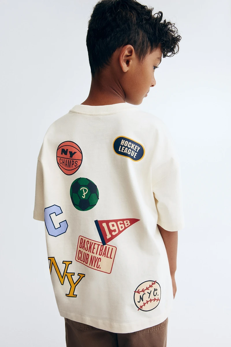 Oversized Printed Cotton T-Shirt