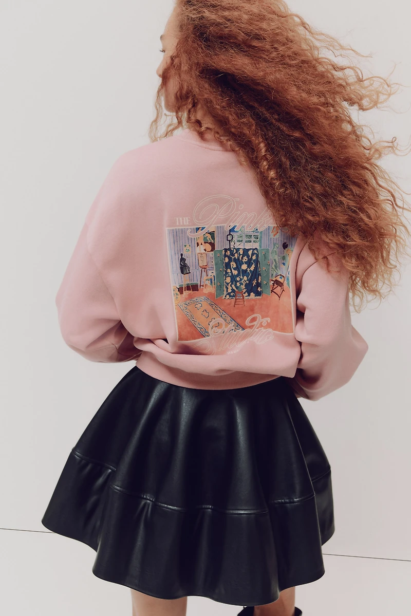 Oversized Sweatshirt with Printed Motif