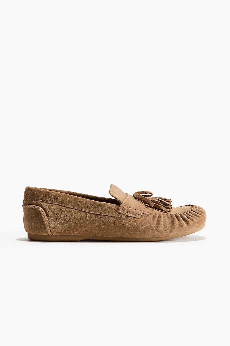 Mocassins en cuir velours