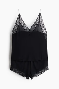 Lace-Trimmed Viscose-Blend Pajamas