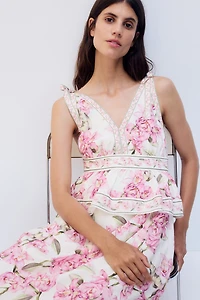 MAMA Linen-Blend Nursing Dress