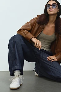 Pantalon en denim avec cordon de serrage