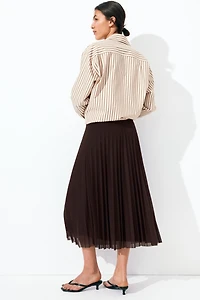 Pleated Mesh Skirt