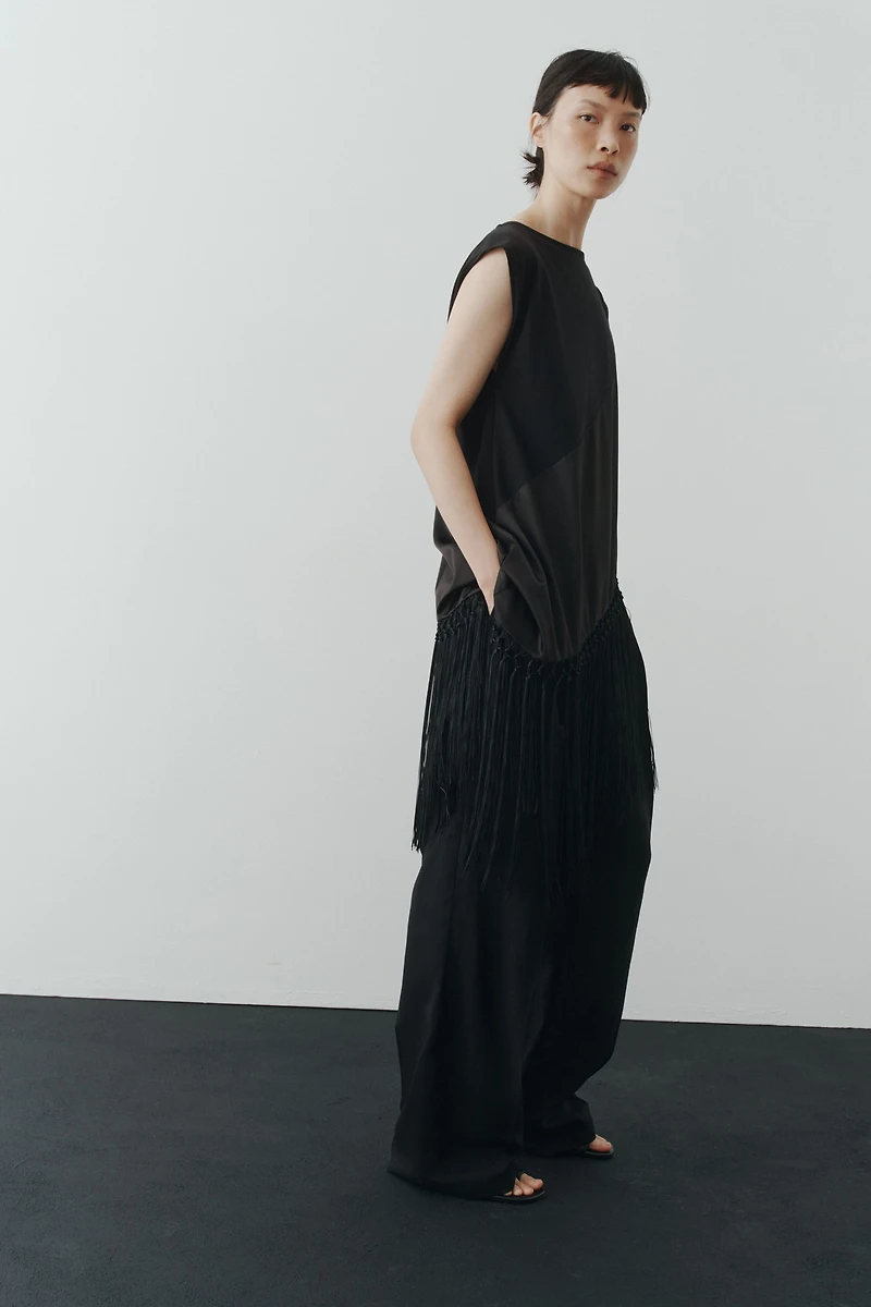 Linen-Blend Dress Pants