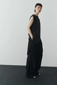 Linen-Blend Dress Pants
