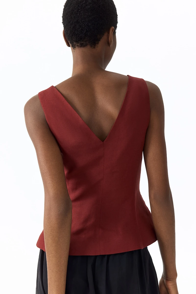 Linen-Blend Vest