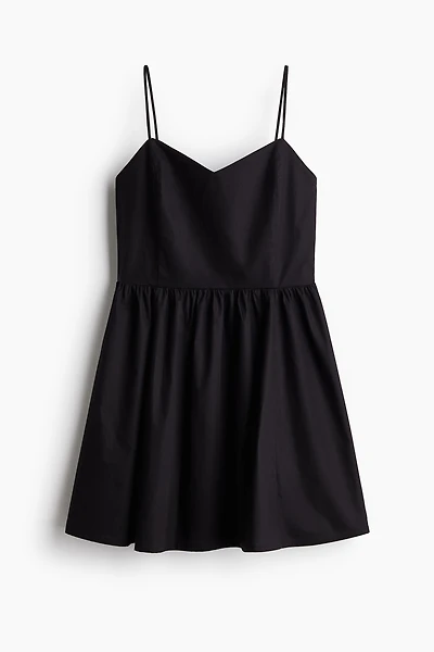 Cotton Dress with Flared Skirt