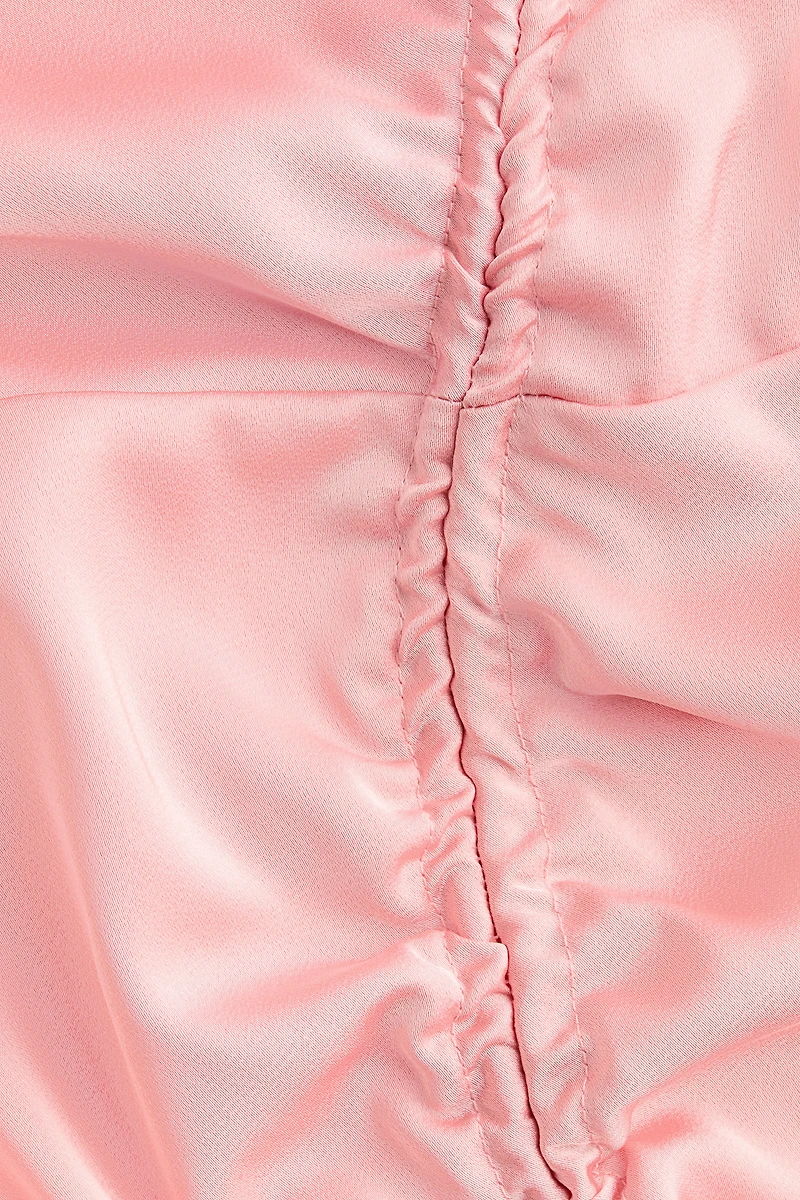 Drawstring-Detail Satin Dress