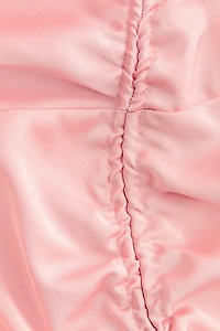 Drawstring-Detail Satin Dress