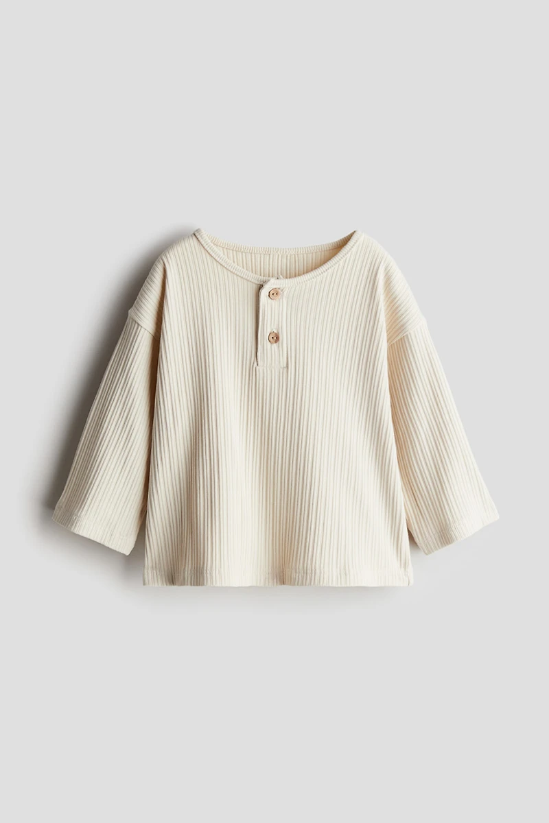Ribbed Henley Shirt