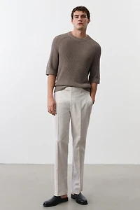 Pantalon de costume classique en lin mélangé