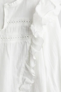 Flounced Cotton Blouse
