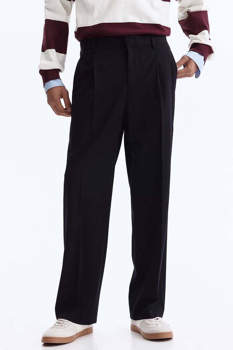Relaxed-Fit Wool-Blend Tailored Pants